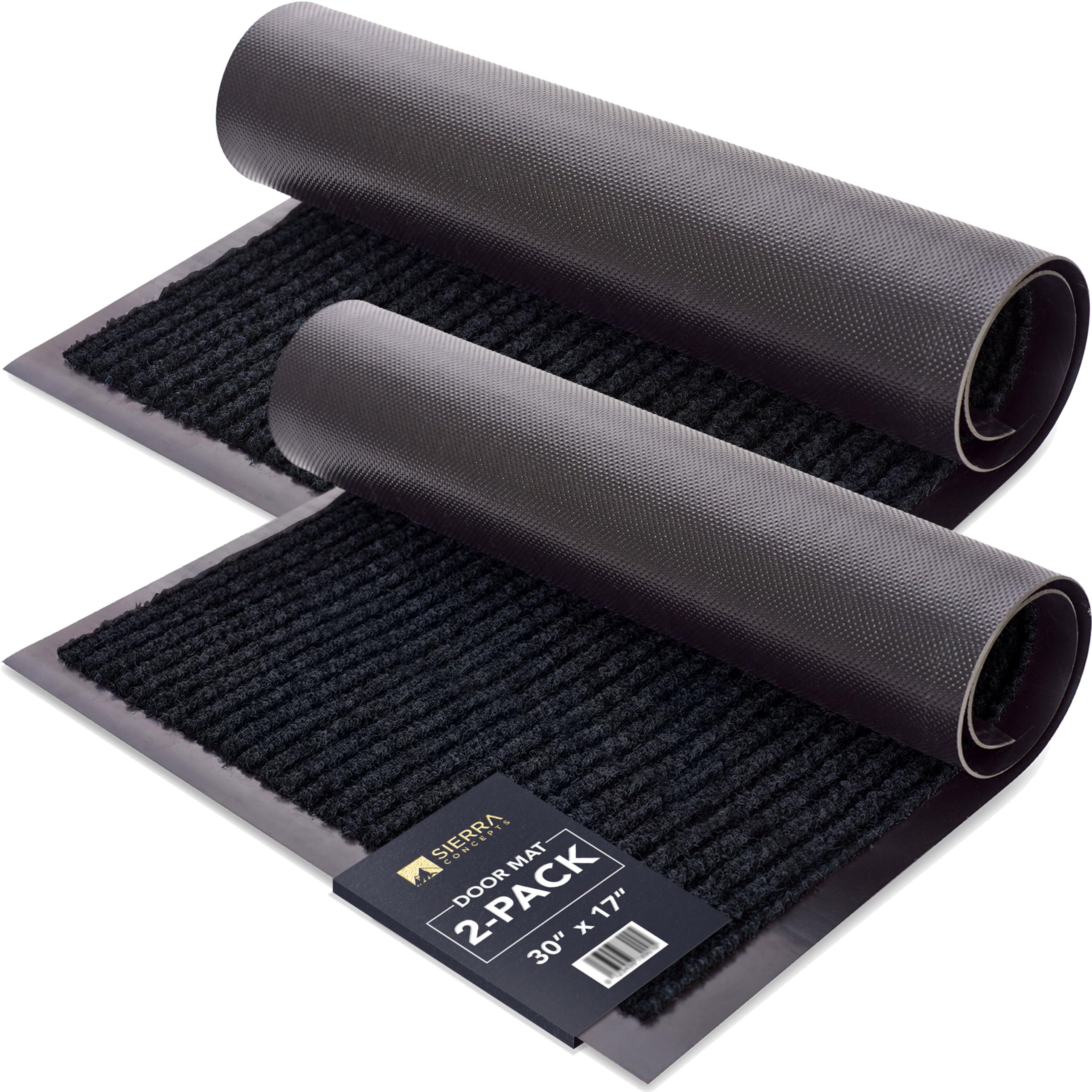 Sierra Concepts front door mat ribbed black 30x17, great for scraping dirt at the entry.