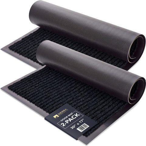 Sierra Concepts front door mat ribbed black 30x17, great for scraping dirt at the entry.