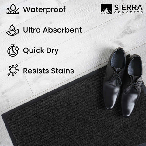 Sierra Concepts garage entrance mat, heavy duty design withstands everyday shoes.