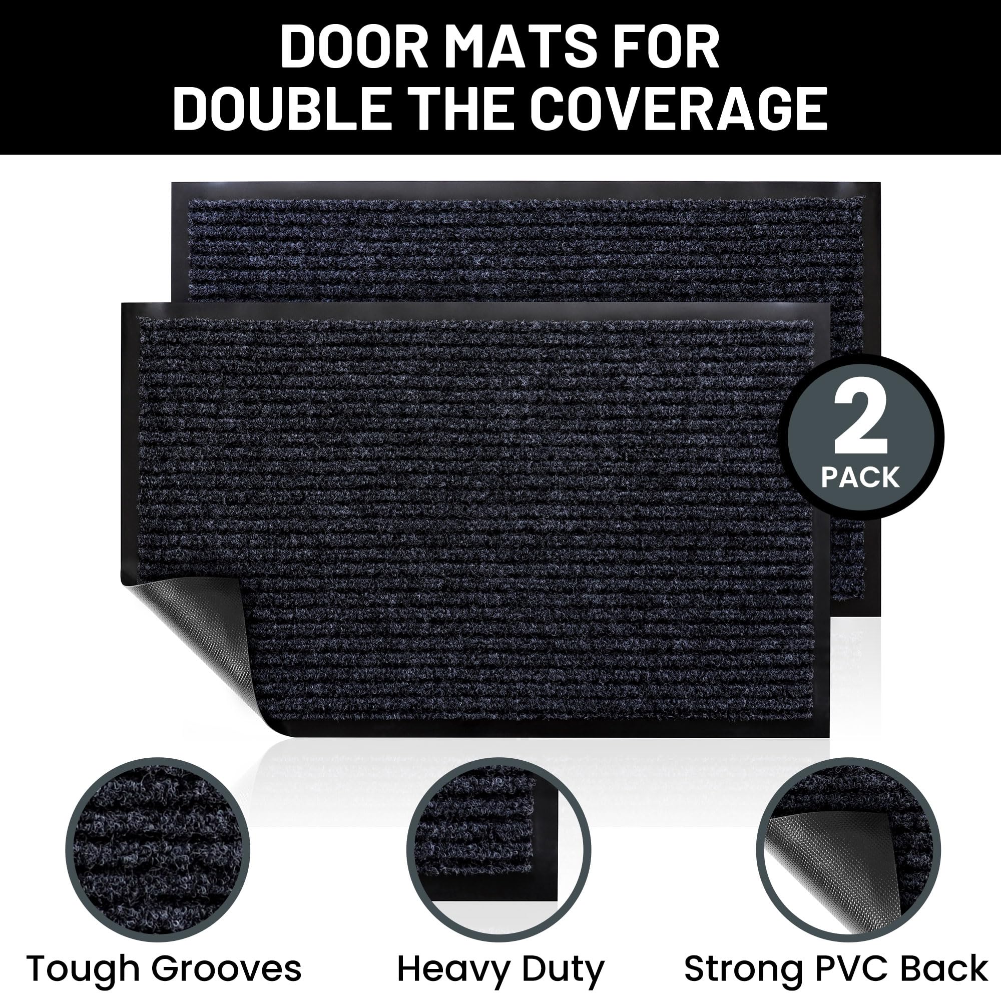 Two-pack Sierra Concepts mats in gray and black for indoor outdoor use