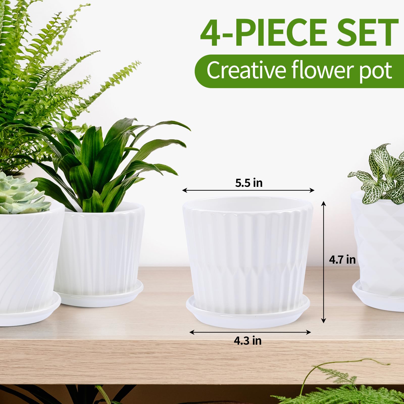 Sietpoek planter showing attached saucer and drainage design.