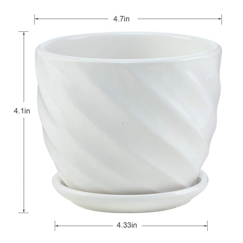 Sietpoek white cylinder planter highlighting modern decor with attached saucer