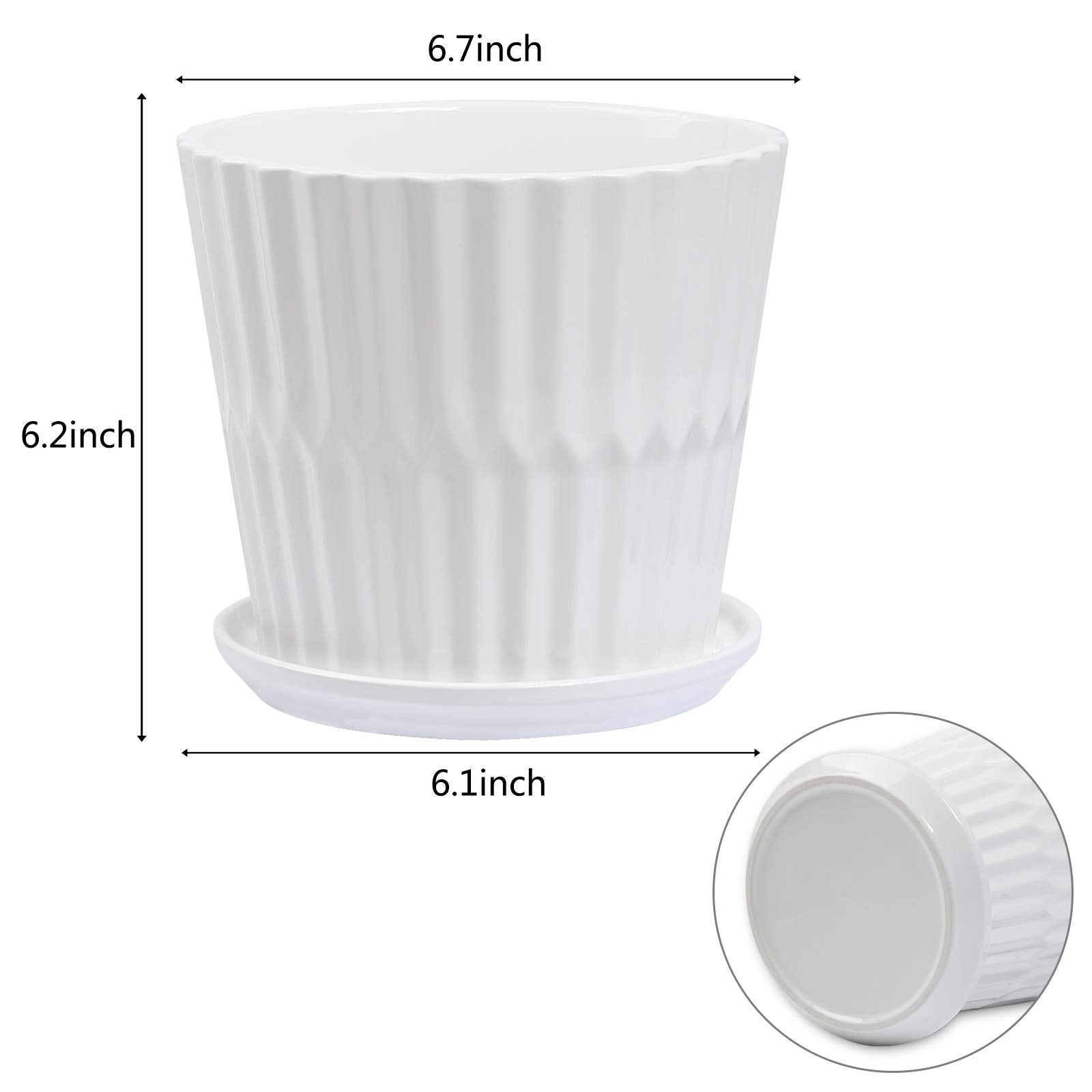 Two white ceramic planters from Sietpoek ready for display