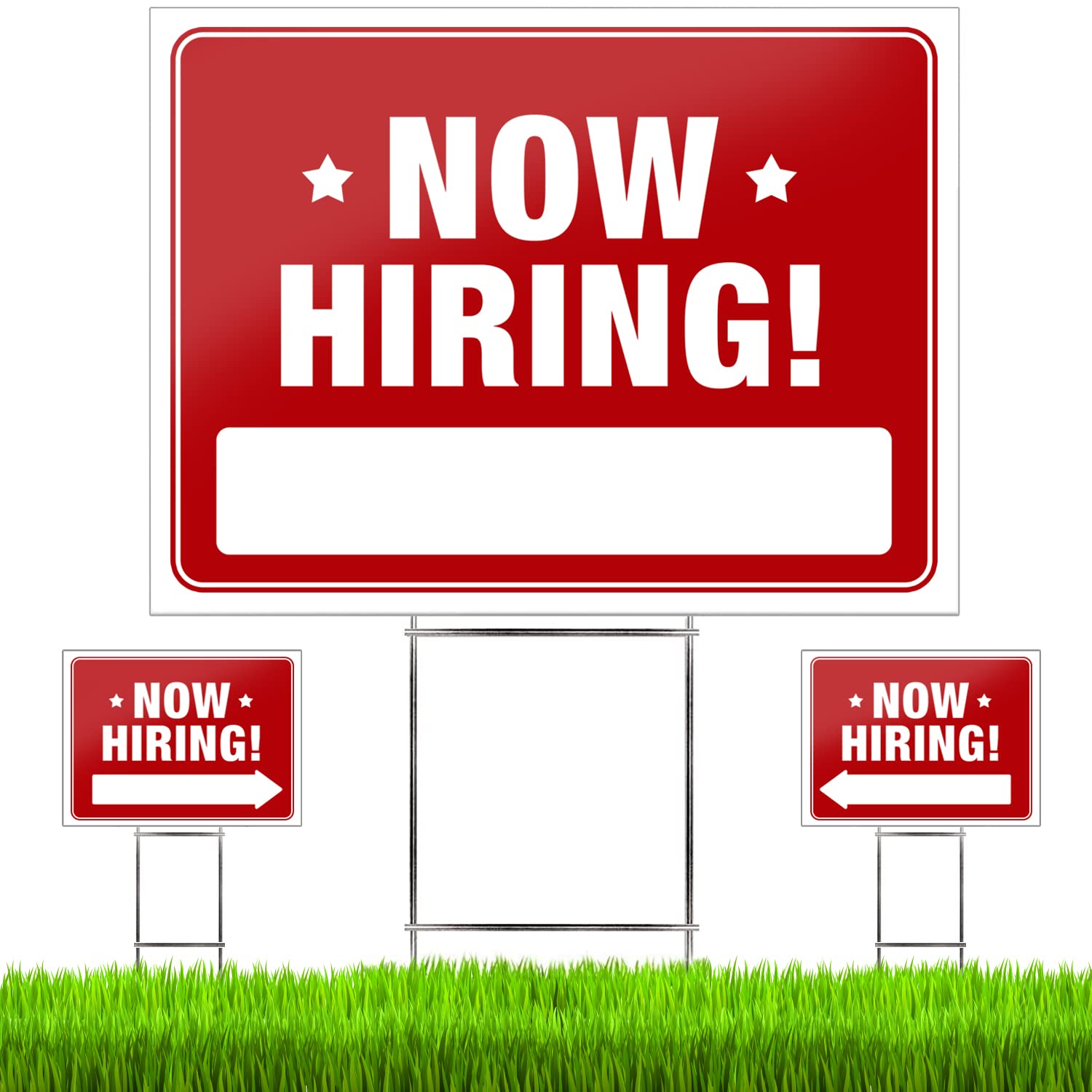 SignHero 24x18 now hiring sign front view boosts visibility for candidates.