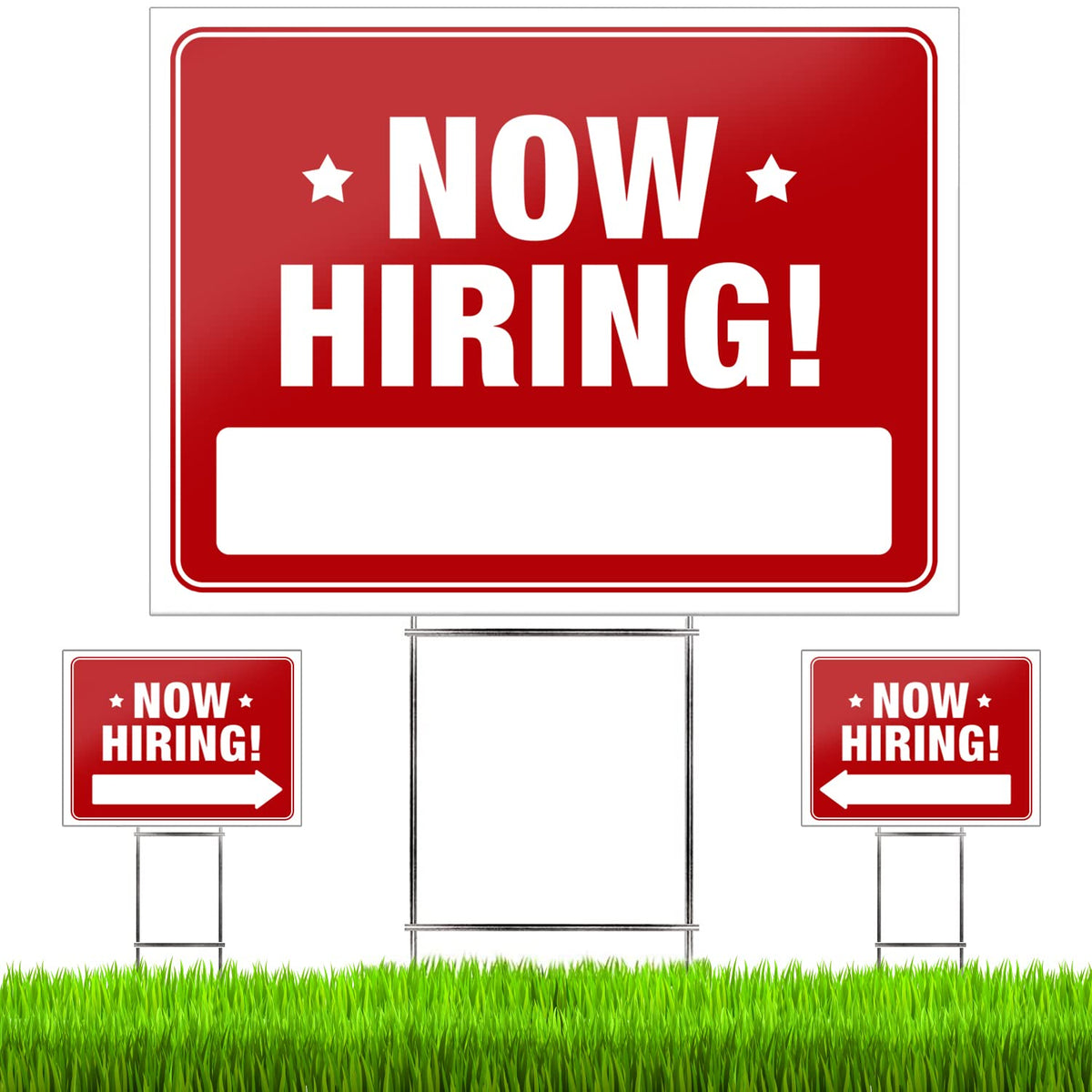 SignHero 24x18 now hiring sign front view boosts visibility for candidates.