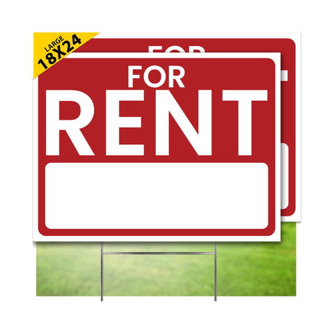 SignHero rent sign 2-pack with large double-sided visibility for more inquiries.