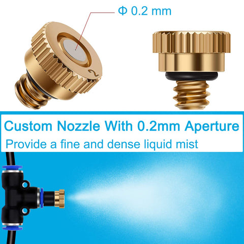 Signice misting kit connects to garden hose for easy setup