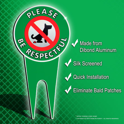 Signs Authority curb your dog sign conveys clear lawn messaging