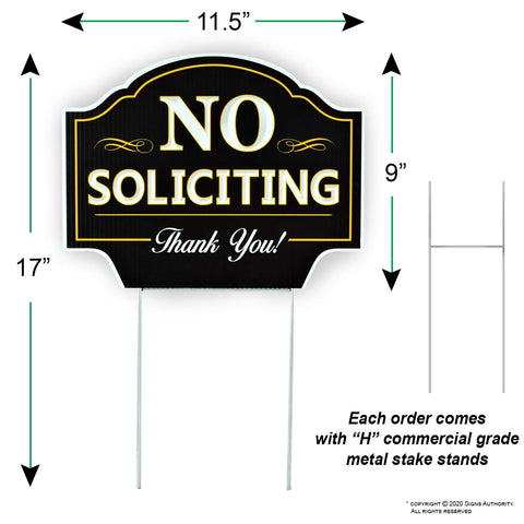 Signs Authority front door no soliciting sign clearly communicates a respectful request to visitors