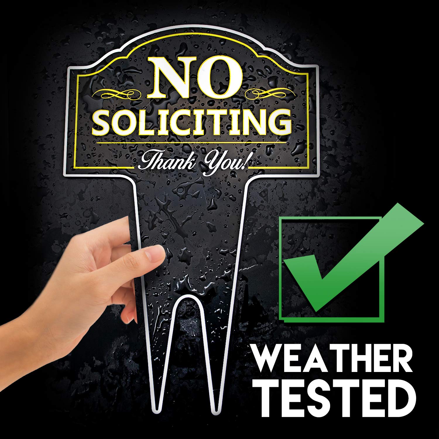 Signs Authority pack-1 no-soliciting sign ready for porch or lawn placement.