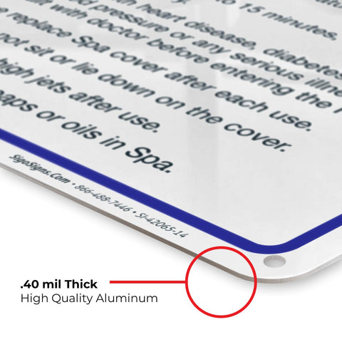 Sigo outdoor-indoor durable sign stands up to sun, rain, and wind.