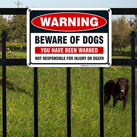 Sigo Signs Beware of Dog sign maintains bold colors.