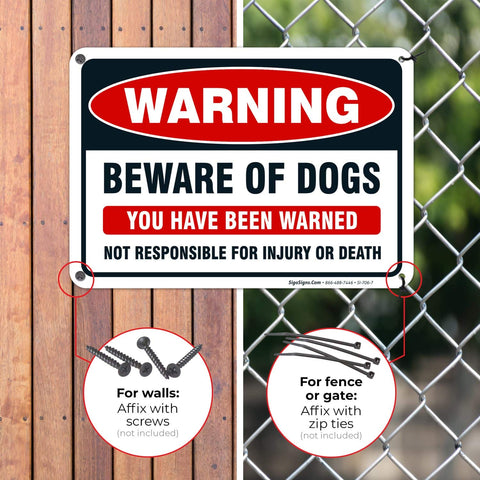 Sigo Signs Beware of Dog sign with UV fade-resistant printing.