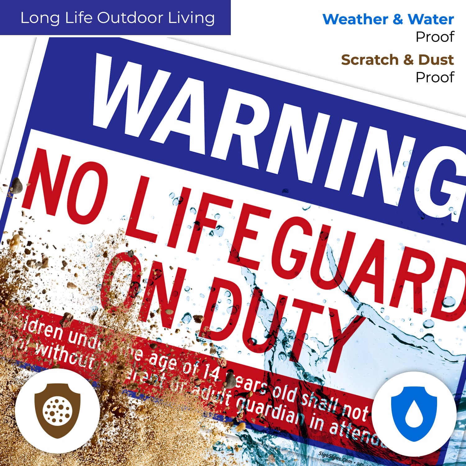 Sigo Signs indoor outdoor display for pool areas and facilities