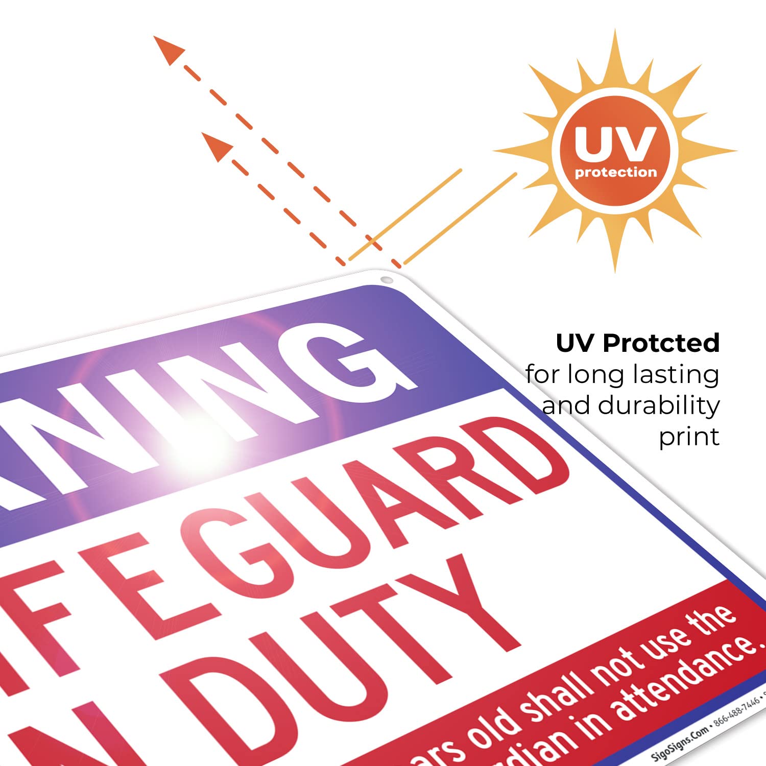 Sigo Signs made in USA badge reflects trusted pool signage quality