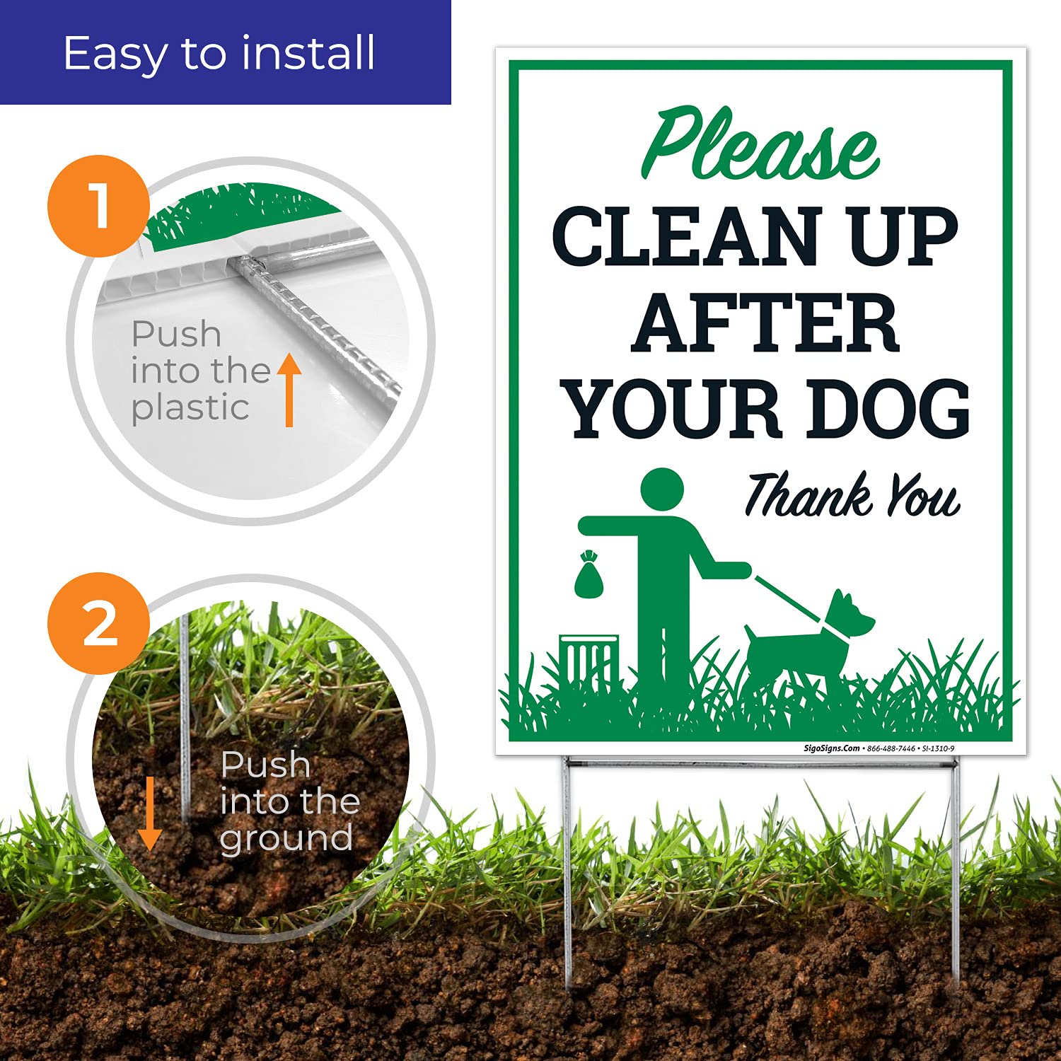 Sigo Signs corrugated plastic 160mil sign resists weather for long-lasting use.