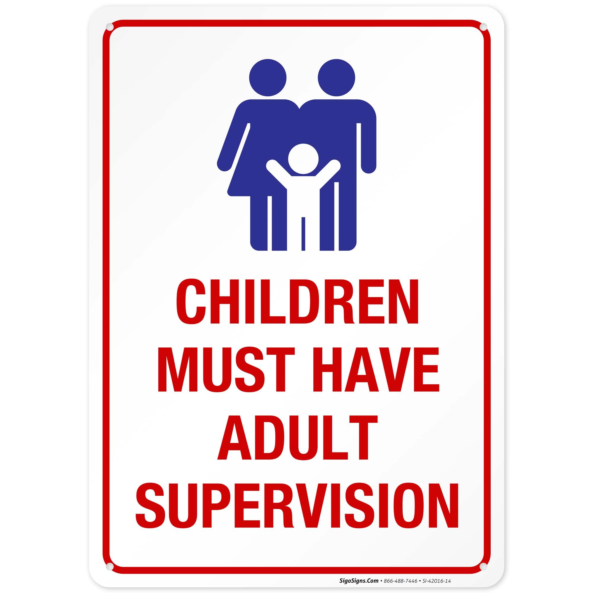 Sigo Signs pool sign 10x14 inches with a clear supervision message for pool safety.