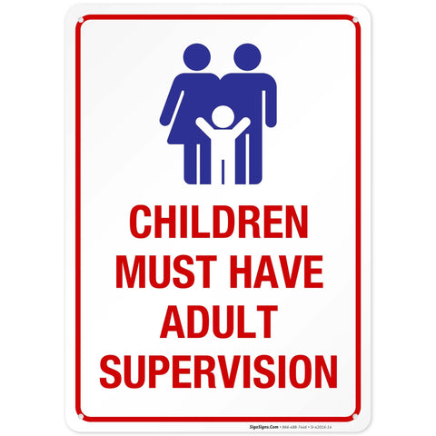 Sigo Signs pool sign 10x14 inches with a clear supervision message for pool safety.