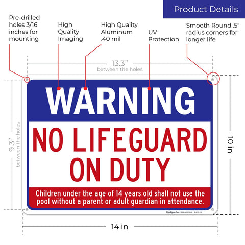 Sigo Signs rust-free aluminum sign for pool safety and long-lasting outdoor visibility