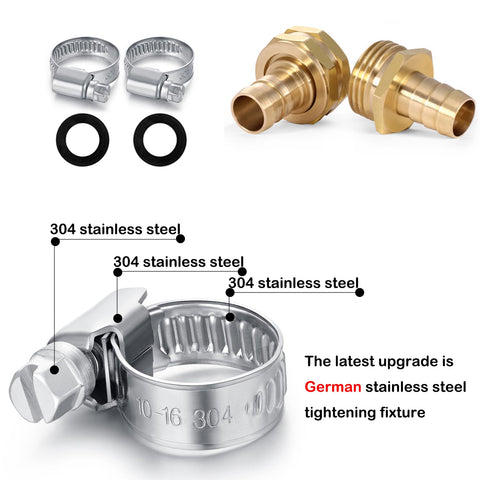 Siguranta barb garden hose connection detail showing rust-resistant brass