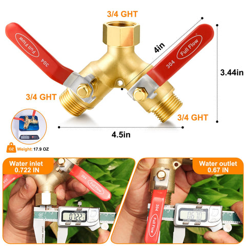 SIGURANTA brass 2-way diverter with long handle for quick adjustments outdoors
