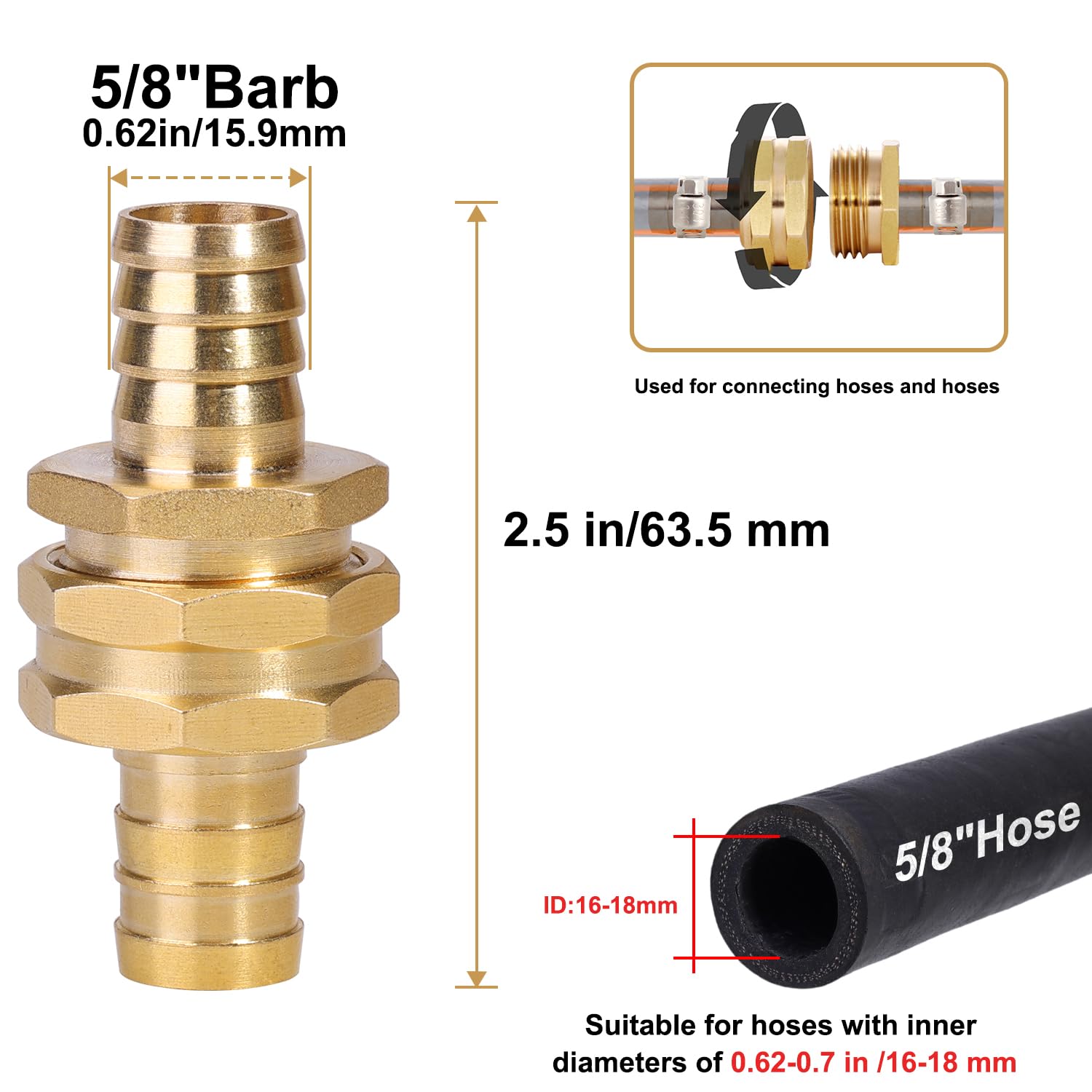 SIGURANTA brass barb fittings demonstrate durable, rustproof performance on hoses.