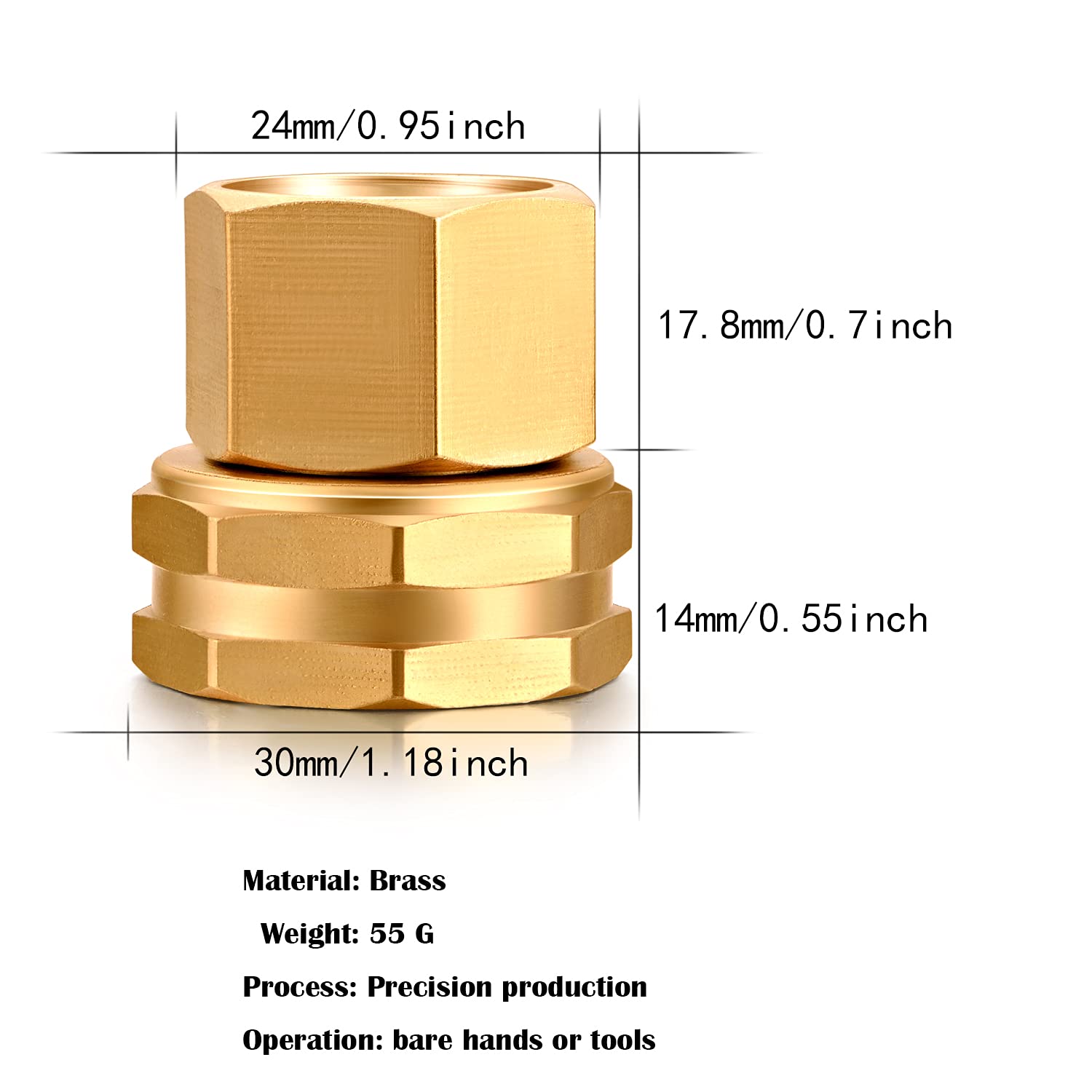 Durable brass double female adapter by SIGURANTA for outdoor use