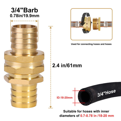 SIGURANTA brass garden hose end female 3/4 inch barb for tight seals.