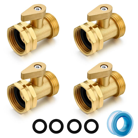 SIGURANTA brass garden hose shut-off valve set with 4-pack for reliable outdoor water control.