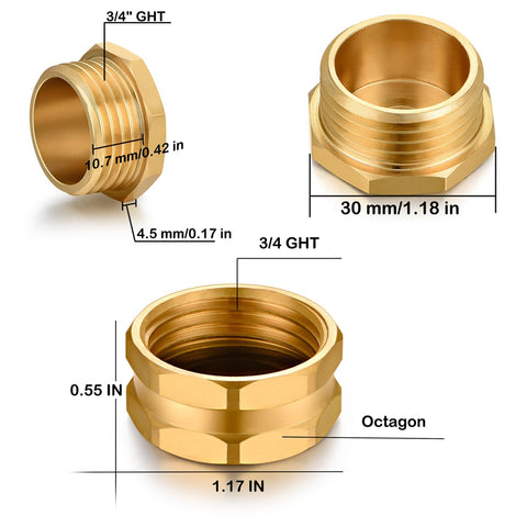 SIGURANTA brass hose plug close-up showing secure fit