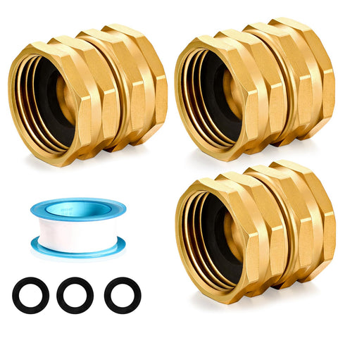 SIGURANTA garden hose adapter with brass double-female swivel for secure connections.