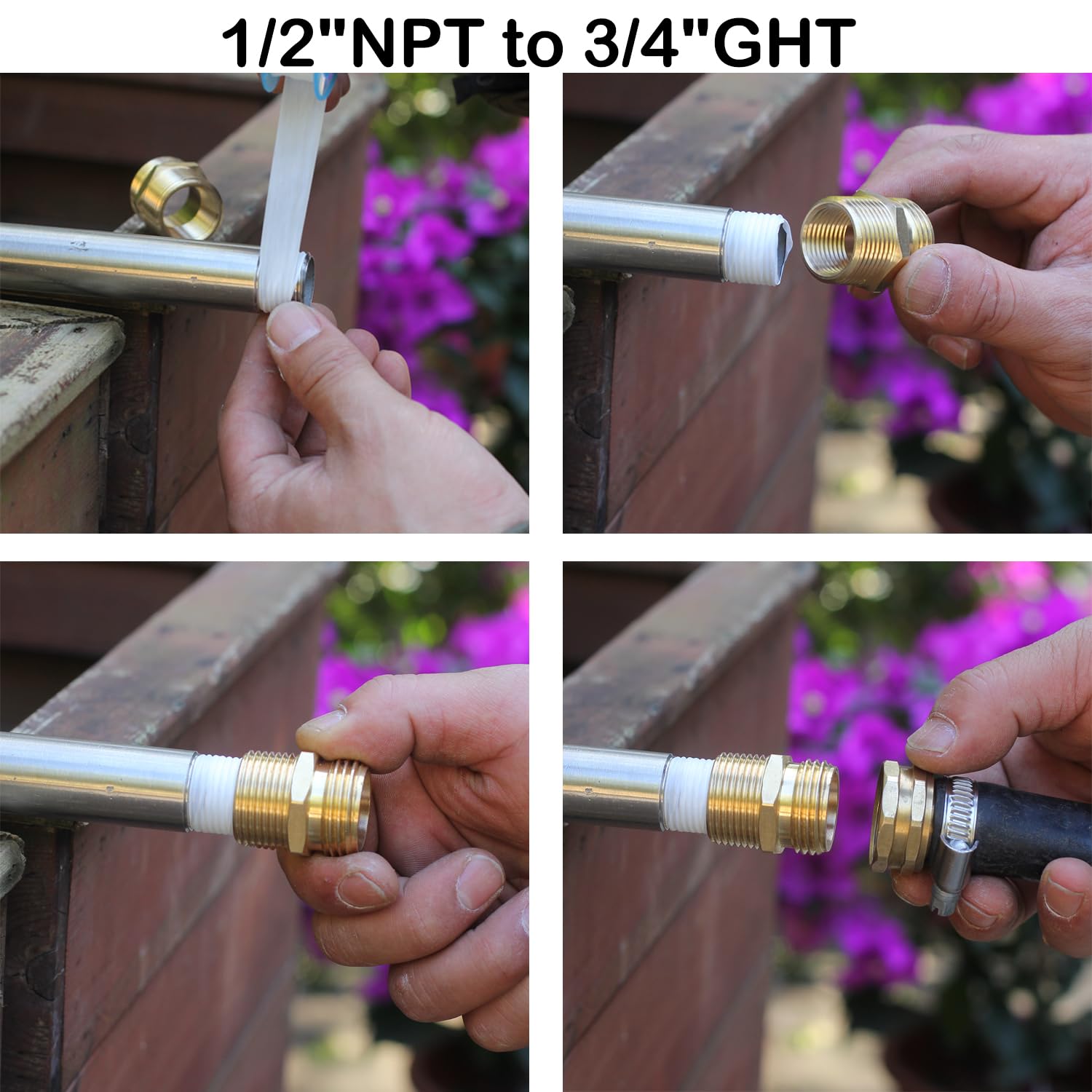 Easy threading ensures leak free hose to pipe joints