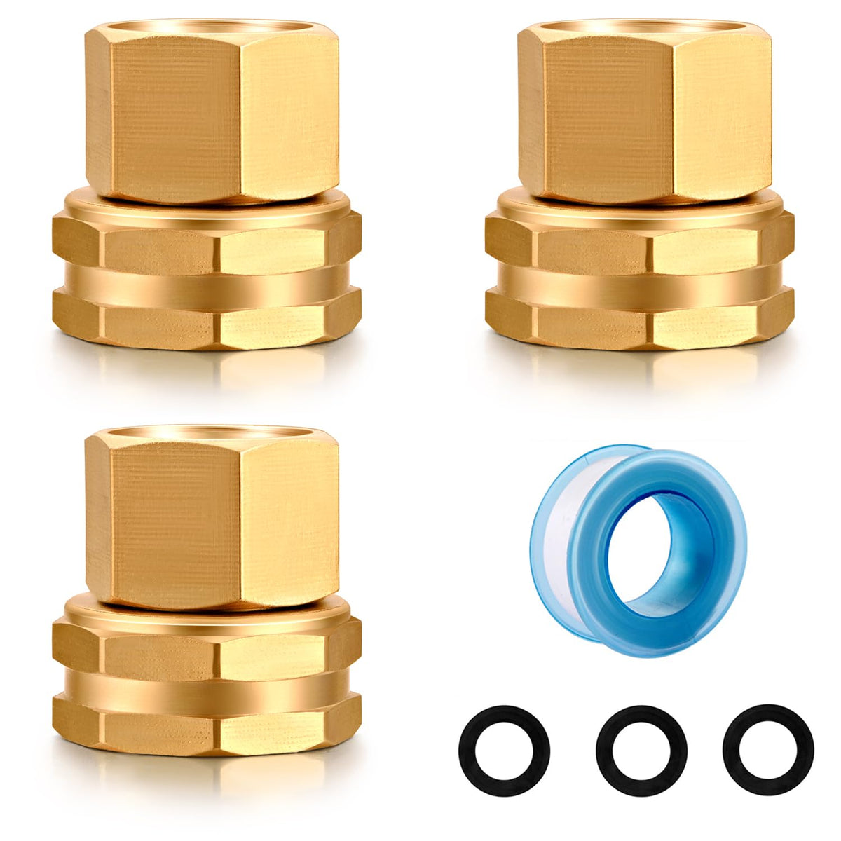 SIGURANTA garden hose double female adapter connects 3/4 GHT to 1/2 NPT for secure irrigation