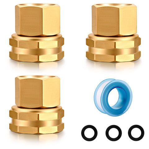 SIGURANTA garden hose double female adapter connects 3/4 GHT to 1/2 NPT for secure irrigation