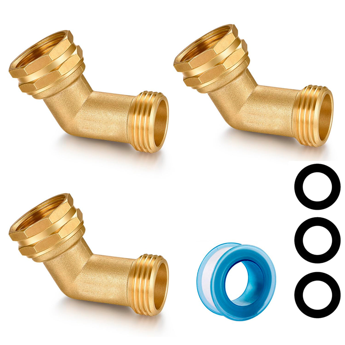 SIGURANTA garden hose elbow 45-degree angle reduces strain for smooth water flow.
