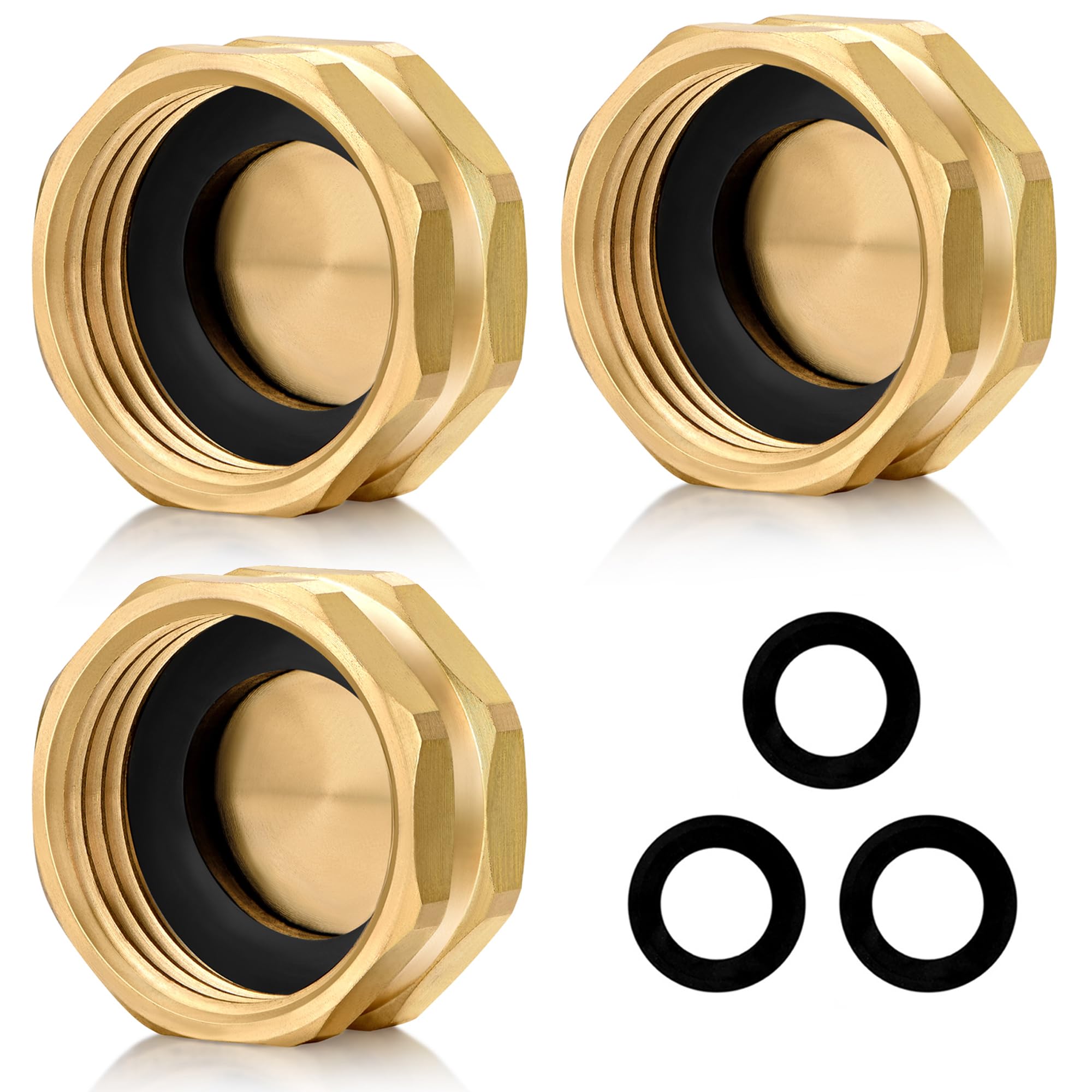 SIGURANTA brass end cap for 3/4 inch hose seals leaks.