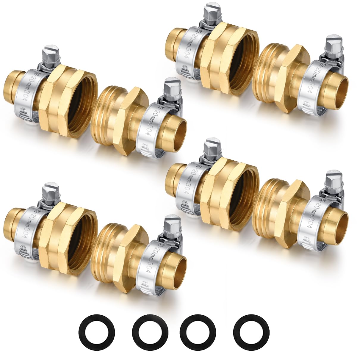 Siguranta brass hose repair connectors ready for a quick leak fix.