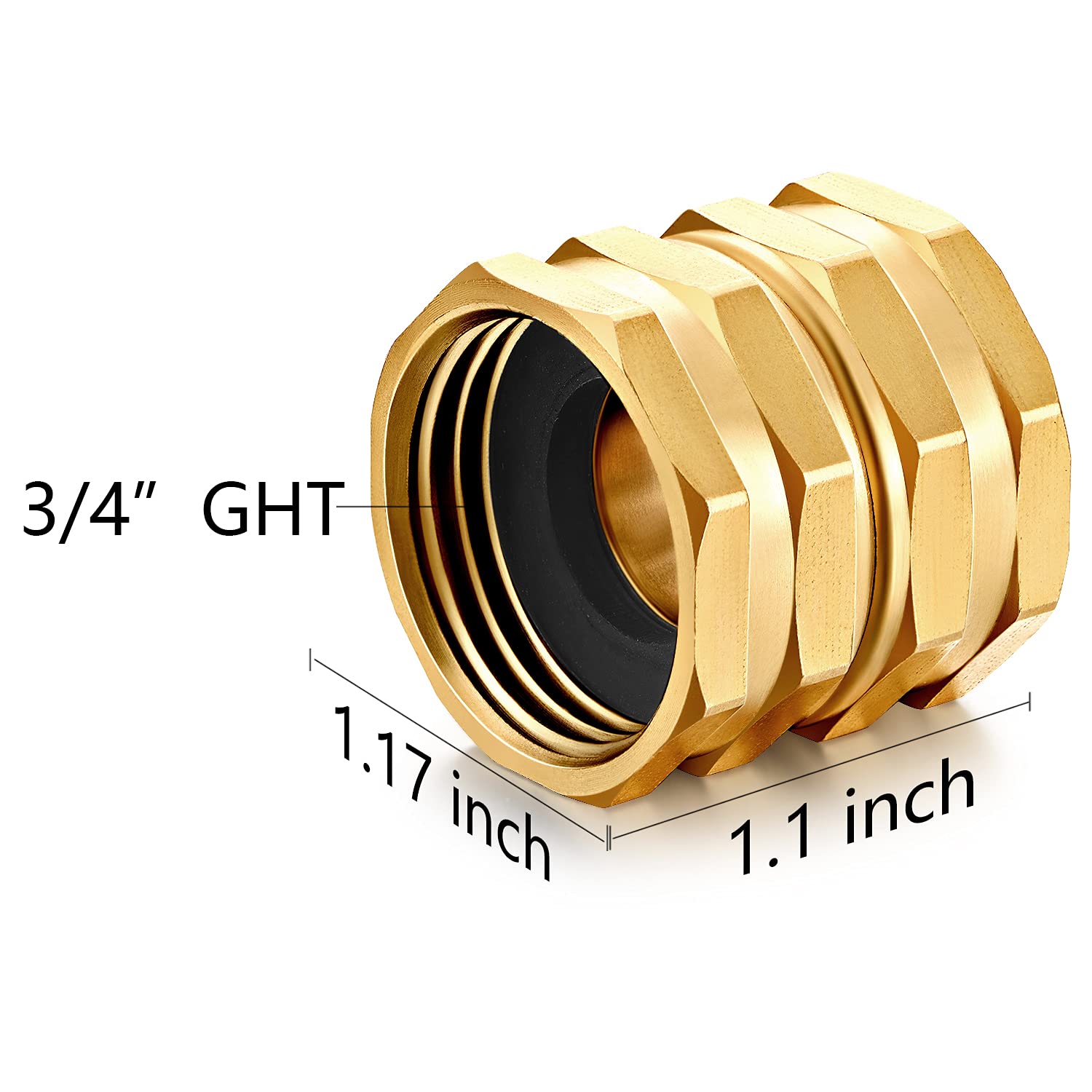 SIGURANTA brass GHT double-female connector offers reliable fit and easy installation.