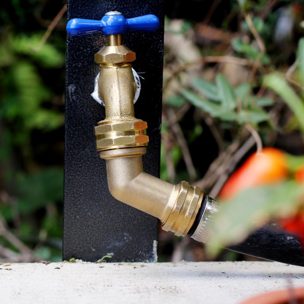 SIGURANTA outdoor faucet elbow ideal for gardens, lawns, and RV hookups.