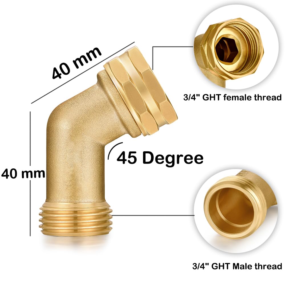SIGURANTA solid brass 45-degree elbow assembly offers rust resistance and durable performance.