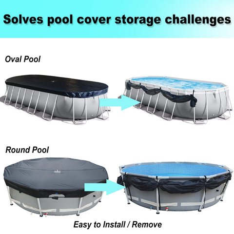 Close-up of SIHAIAN pool cover clip showing elastic grip