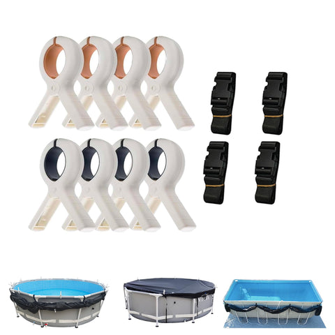SIHAIAN pool cover clips grip the edge for quick solo setup