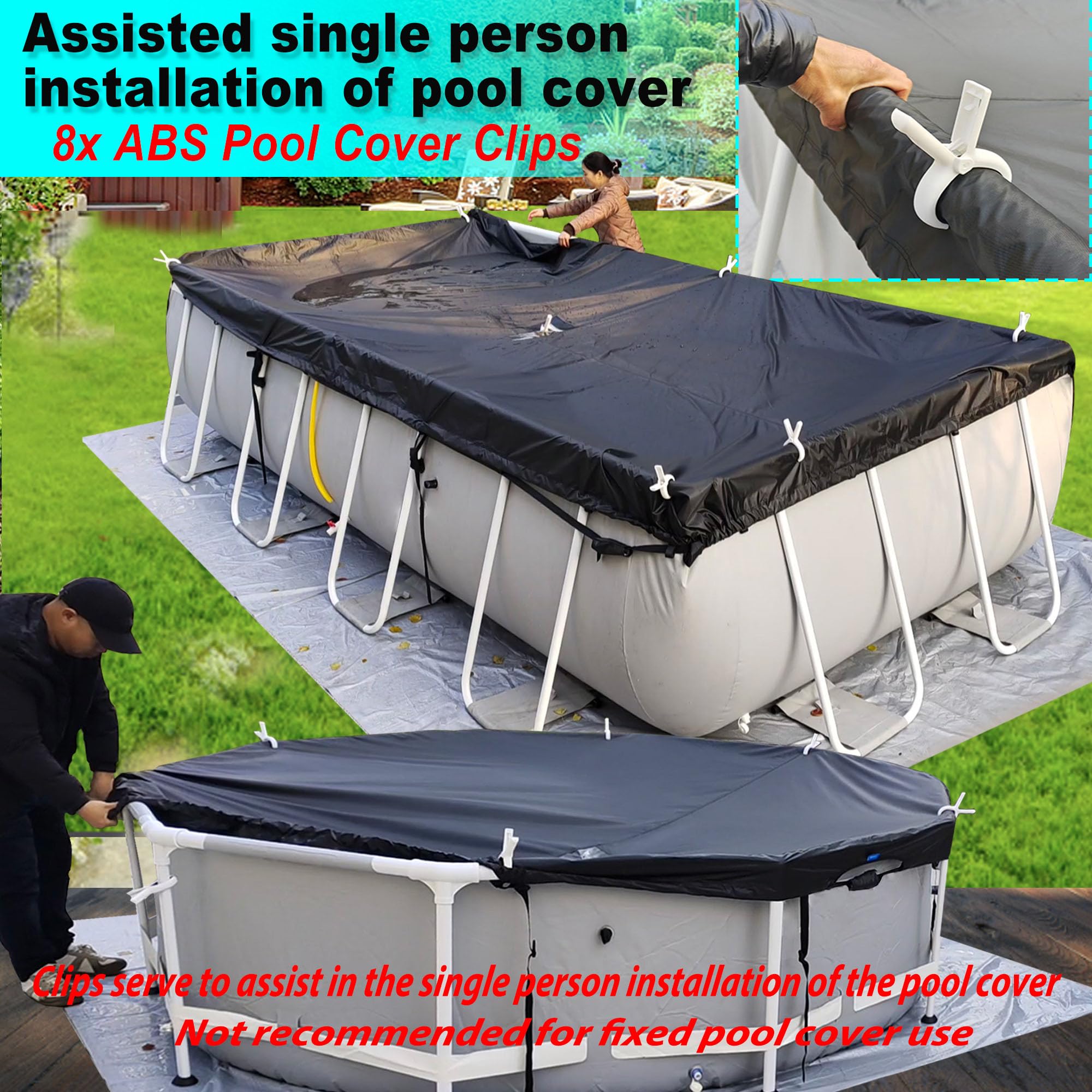 SIHAIAN side organizer straps align along pool edge for neat storage