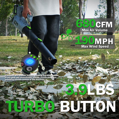 Sihuird battery pack with 2x6.0Ah cells offers long runtime for extended yard cleanup.
