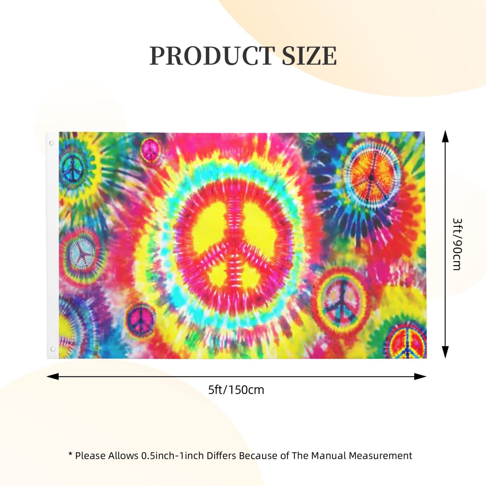 Siiuuol rainbow peace flag 3x5 ft enhances exterior walls