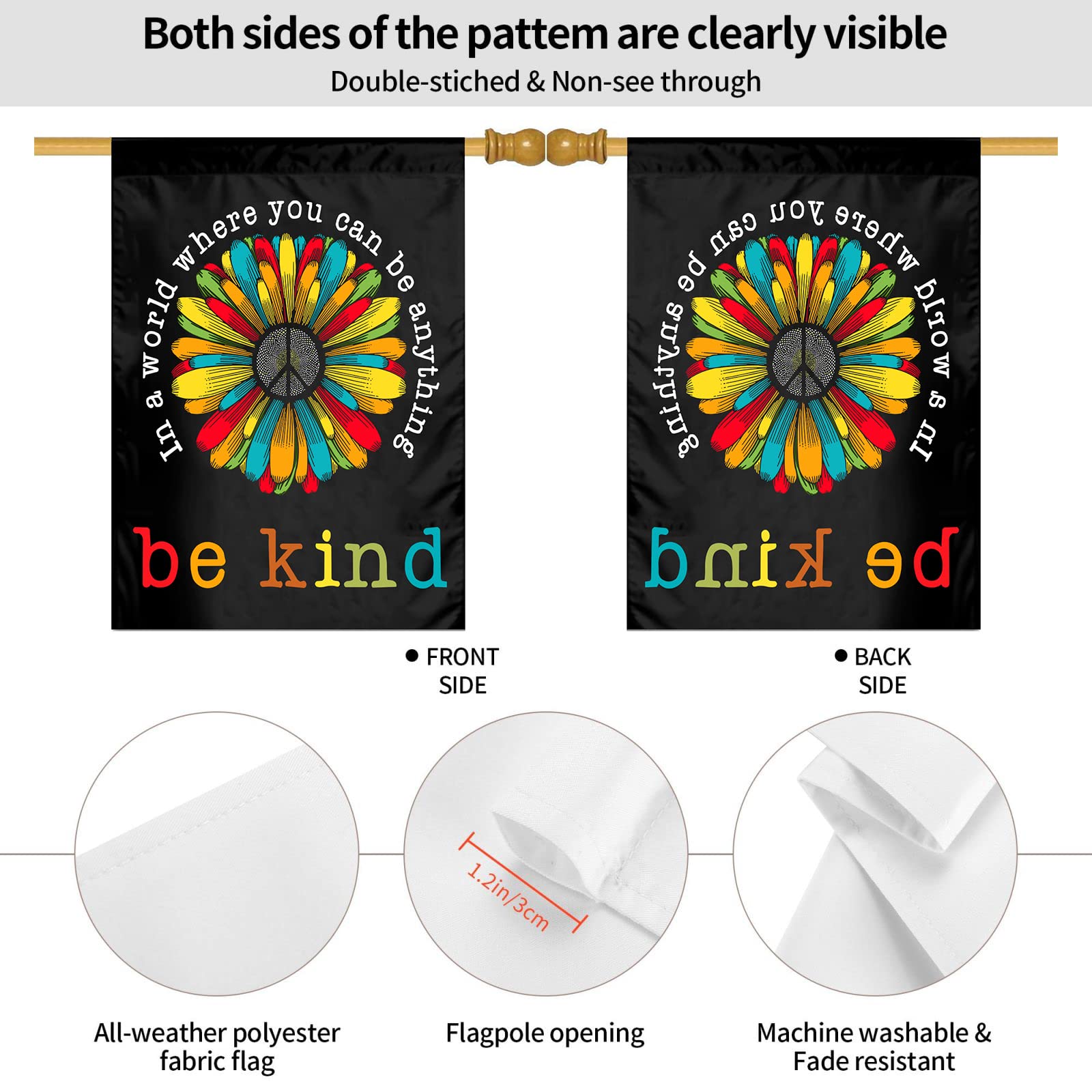 Siiuuol Weatherproof Garden Flag UV resistant for year-round outdoor use.