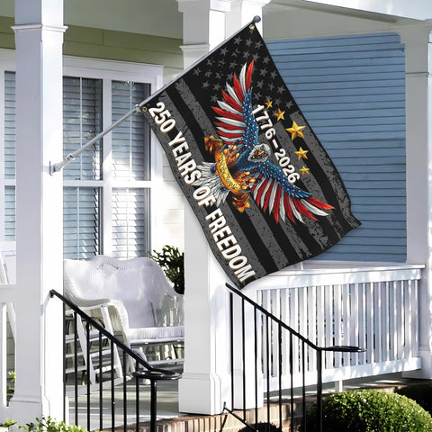 siixoi 250th years of freedom flag with mirrored back for visibility