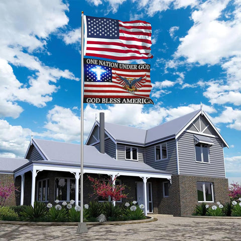 Siixoi Jesus flag back-to-back mirrored print for double visibility