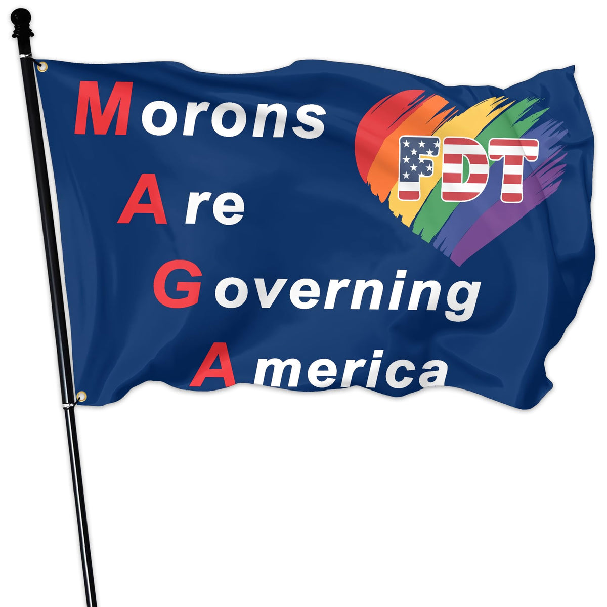 siixoi Morons Are Governing America flag 3x5 outdoor display with bold visibility.