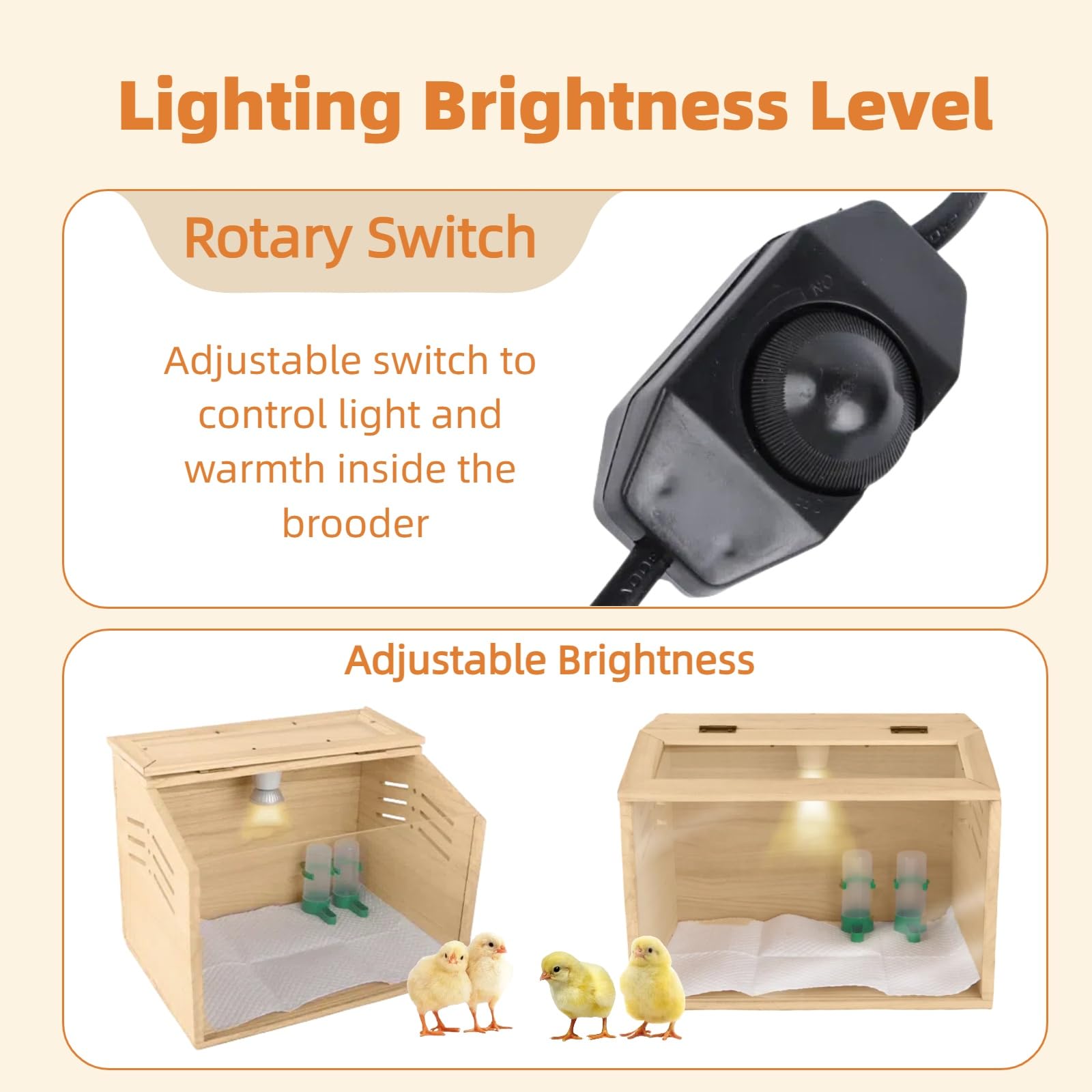 Silanit wood brooder with ventilation promotes healthy air flow for growing chicks.